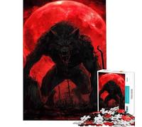 Jigsaw for Teenagers1000 Pieces Werewolf Under A Blood Moon Difficult And Challenge Analysis And Logic Home Decoration Toys for Ages 14 And over (38x26cm)