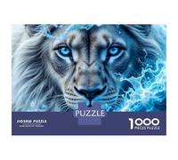 Jigsaw for Teenagers1000 Pieces White Lion with Blue Water Jigsaw for Adults Brain Teaser Game Difficult Hard Stress Reduction Gifts 52x38cm/1000pcs