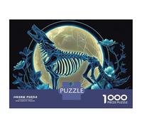 Jigsaw for Teenagers1000 Pieces Wolf Skeleton Art Print Puzzle for Adults Family Games Staycation Kill Time for Birthday, Chrismas 70x50cm/1000pcs
