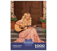 Jigsaw for Teenagers1000 Pieces Woman Playing Guitar on Steps Puzzle for Adults Hands-on Game Perfect Decoration Unique Birthday And Gifts 70x50cm/1000pcs