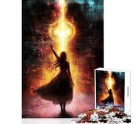 Jigsaw for Teenagers1000 Pieces Woman Reaching for Light Educational Game Difficult Challenge Educational Toy Parent-child Interaction (50x75cm)