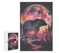 Jigsaw for Teenagerss 1000 PCS Bear Silhouette Galaxy Puzzles for Adults Relax Games Analysis And Logic Fun at Home Activities, 1000 PCS