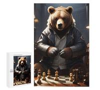 Jigsaw for Teenagerss 1000 PCS Chess Bear Playing Jigsaws for Adults Relaxing Games For Family Fun Christmas Birthday Gifts 1000 PCS