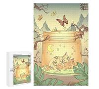 Jigsaw for Teenagerss 1000 PCS Edo Japanese Asian Kitten Adult Jigsaw Puzzle Brain Teaser Game Perfect Decoration Fun at Home Activities, 1000 PCS