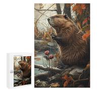 Jigsaw for Teenagerss 1000 PCS Funny Beaver Catching Fish Teenagers Puzzles Relaxing Games Pattern Assembly Unique Birthday And Xmas Gifts 1000 PCS