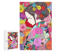 Jigsaw for Teenagerss 1000 PCS Japanese Kimono Girl Zen Adult Jigsaw Puzzle Brain Teaser Game Perfect Decoration Fun at Home Activities, 1000 PCS