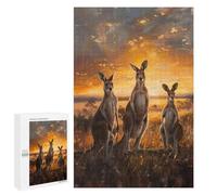 Jigsaw for Teenagerss 1000 PCS Kangaroos Sunset Painting Teenagers Puzzles Relaxing Games Pattern Assembly Unique Birthday And Xmas Gifts 1000 PCS