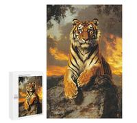 Jigsaw for Teenagerss 1000 PCS Majestic Tiger at Sunset Adult Jigsaw Puzzle Brain Teaser Game Perfect Decoration Fun at Home Activities, 1000 PCS