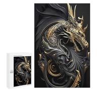 Jigsaw for Teenagerss 1000 PCS Mighty Golden Dragon God Adult Jigsaw Puzzle Toy Wall Decor Precision Cutting Challenging Game Gifts 1000 PCS