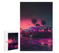 Jigsaw for Teenagerss 1000 PCS Neon Desert Drive Puzzles for Adults Relax Games Analysis And Logic Fun at Home Activities, 1000 PCS