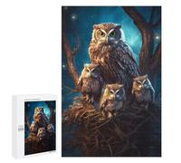 Jigsaw for Teenagerss 1000 PCS Owl with Owlets at Night Puzzle for Adults Relax Games But Fun And Humorous Unique Birthday And Xmas Gifts 1000 PCS