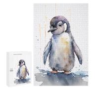 Jigsaw for Teenagerss 1000 PCS Penguin Watercolor Art Adult Jigsaw Puzzle Relaxing Games Home Decoration Unique Birthday And Xmas Gifts 1000 PCS