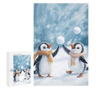 Jigsaw for Teenagerss 1000 PCS Playful Penguins in Winter Adult Jigsaw Puzzle Brain Teaser Game Perfect Decoration Fun at Home Activities, 1000 PCS