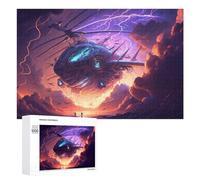 Jigsaw for Teenagerss 1000 PCS Sci-Fi Helicopter in Stormy Sky Teenagers Puzzles Relaxing Games Pattern Assembly Unique Birthday And Xmas Gifts 1000 PCS