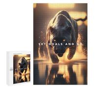 Jigsaw for Teenagerss 1000 PCS Set Goals And Go Panther Adult Jigsaw Puzzle Brain Teaser Game Perfect Decoration Fun at Home Activities, 1000 PCS