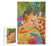 Jigsaw for Teenagerss 1000 PCS Sleeping Giraffe in Tropical Paradise Jigsaws for Adults Relaxing Games For Family Fun Christmas Birthday Gifts 1000 PCS