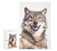 Jigsaw for Teenagerss 1000 PCS Smiling Wolf Selfie Adult Jigsaw Puzzle Brain Teaser Game Perfect Decoration Fun at Home Activities, 1000 PCS