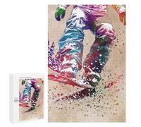 Jigsaw for Teenagerss 1000 PCS Snowboarder Watercolor Art Adult Jigsaw Puzzle Brain Teaser Game Perfect Decoration Fun at Home Activities, 1000 PCS