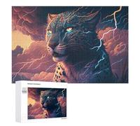 Jigsaw for Teenagerss 1000 PCS Thundering Leopard Wild Power Unleashed Teenagers Puzzles Relaxing Games Pattern Assembly Unique Birthday And Xmas Gifts 1000 PCS
