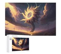Jigsaw for Teenagerss 1000 PCS Thundering Sunflower Stormscape -3 Puzzles for Adults Relax Games Analysis And Logic Fun at Home Activities, 1000 PCS