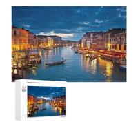 Jigsaw for Teenagerss 1000 PCS Venice Night Canal Lights Teenagers Puzzles Relaxing Games Pattern Assembly Unique Birthday And Xmas Gifts 1000 PCS