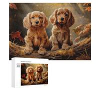 Jigsaw for Teenagerss 300 PCS American Cocker Spaniel Teenagers Puzzles Relaxing Games Pattern Assembly Unique Birthday And Xmas Gifts 300 PCS
