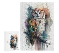 Jigsaw for Teenagerss 300 PCS Bird Owl Watercolor Adult Jigsaw Puzzle Brain Teaser Game Perfect Decoration Fun at Home Activities, 300 PCS