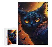 Jigsaw for Teenagerss 300 PCS Black Ghost Cat Adult Jigsaw Puzzle Brain Teaser Game Perfect Decoration Fun at Home Activities, 300 PCS