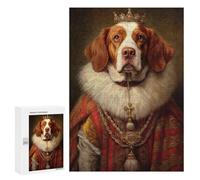 Jigsaw for Teenagerss 300 PCS Brittany Spaniel The King Adult Jigsaw Puzzle Toy Wall Decor Precision Cutting Challenging Game Gifts 300 PCS