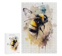 Jigsaw for Teenagerss 300 PCS Buzzing Bee Watercolor Adult Jigsaw Puzzle Brain Teaser Game Perfect Decoration Fun at Home Activities, 300 PCS