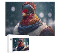 Jigsaw for Teenagerss 300 PCS Cozy Chicken in Winter Gear Teenagers Puzzles Relaxing Games Pattern Assembly Unique Birthday And Xmas Gifts 300 PCS