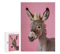 Jigsaw for Teenagerss 300 PCS Donkey Pastel Crown Adult Jigsaw Puzzle Brain Teaser Game Perfect Decoration Fun at Home Activities, 300 PCS