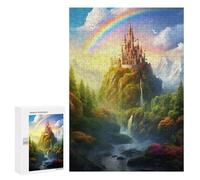 Jigsaw for Teenagerss 300 PCS Epic Rainbow Castle Teenagers Puzzles Relaxing Games Pattern Assembly Unique Birthday And Xmas Gifts 300 PCS
