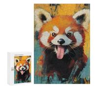 Jigsaw for Teenagerss 300 PCS Funny Red Panda Smiling Adult Jigsaw Puzzle Brain Teaser Game Perfect Decoration Fun at Home Activities, 300 PCS
