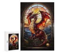 Jigsaw for Teenagerss 300 PCS Glowing Dragon Stain Adult Jigsaw Puzzle Brain Teaser Game Perfect Decoration Fun at Home Activities, 300 PCS