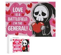 Jigsaw for Teenagerss 300 PCS Grim Reaper Valentines Card Adult Jigsaw Puzzle Toy Wall Decor Precision Cutting Challenging Game Gifts 300 PCS