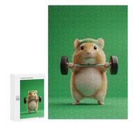 Jigsaw for Teenagerss 300 PCS Hamster Lifting Weights Adult Jigsaw Puzzle Brain Teaser Game Perfect Decoration Fun at Home Activities, 300 PCS