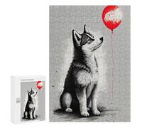 Jigsaw for Teenagerss 300 PCS Husky Red Balloon Puzzles for Adults Relax Games Analysis And Logic Fun at Home Activities, 300 PCS