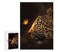 Jigsaw for Teenagerss 300 PCS Leopard Glowing Butterfly Adult Jigsaw Puzzle Brain Teaser Game Perfect Decoration Fun at Home Activities, 300 PCS