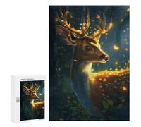 Jigsaw for Teenagerss 300 PCS Magical Glowing Deer Adult Jigsaw Puzzle Brain Teaser Game Perfect Decoration Fun at Home Activities, 300 PCS