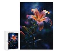 Jigsaw for Teenagerss 300 PCS Rainy Lily Flower Adult Jigsaw Puzzle Brain Teaser Game Perfect Decoration Fun at Home Activities, 300 PCS