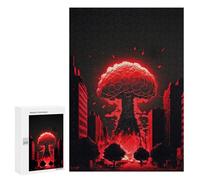 Jigsaw for Teenagerss 300 PCS Red Atomic Explosion Adult Jigsaw Puzzle Relaxing Games Home Decoration Unique Birthday And Xmas Gifts 300 PCS
