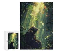 Jigsaw for Teenagerss 300 PCS Sunlit Tropical Chimpanzee Puzzle for Adults Relax Games But Fun And Humorous Unique Birthday And Xmas Gifts 300 PCS