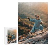 Jigsaw for Teenagerss 300 PCS Tai Chi Master Kitty Adult Jigsaw Puzzle Brain Teaser Game Perfect Decoration Fun at Home Activities, 300 PCS