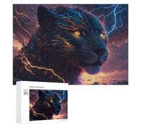 Jigsaw for Teenagerss 300 PCS Thunderous Jaguar Wild Power Unleashed Puzzles for Adults Relax Games Analysis And Logic Fun at Home Activities, 300 PCS
