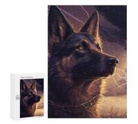 Jigsaw for Teenagerss 300 PCS Thunderstorm German Shepherd Adult Jigsaw Puzzle Relaxing Games Home Decoration Unique Birthday And Xmas Gifts 300 PCS