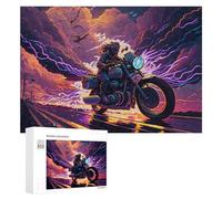 Jigsaw for Teenagerss 300 PCS Thunderstorm Motorcycle Ride Teenagers Puzzles Relaxing Games Pattern Assembly Unique Birthday And Xmas Gifts 300 PCS