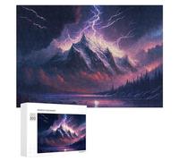 Jigsaw for Teenagerss 300 PCS Thunderstorm Mountain Landscape -5 Teenagers Puzzles Relaxing Games Pattern Assembly Unique Birthday And Xmas Gifts 300 PCS