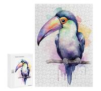 Jigsaw for Teenagerss 300 PCS Watercolor Baby Toucan Adult Jigsaw Puzzle Toy Wall Decor Precision Cutting Challenging Game Gifts 300 PCS