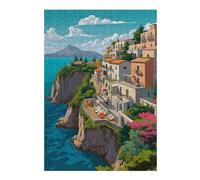 Jigsaw for Teenagerss 38x26cm/1000pcs Cape Side Villas Jigsaw for Adults DIY Toys Difficult Challenge Christmas Birthday Gifts 38x26cm/1000pcs